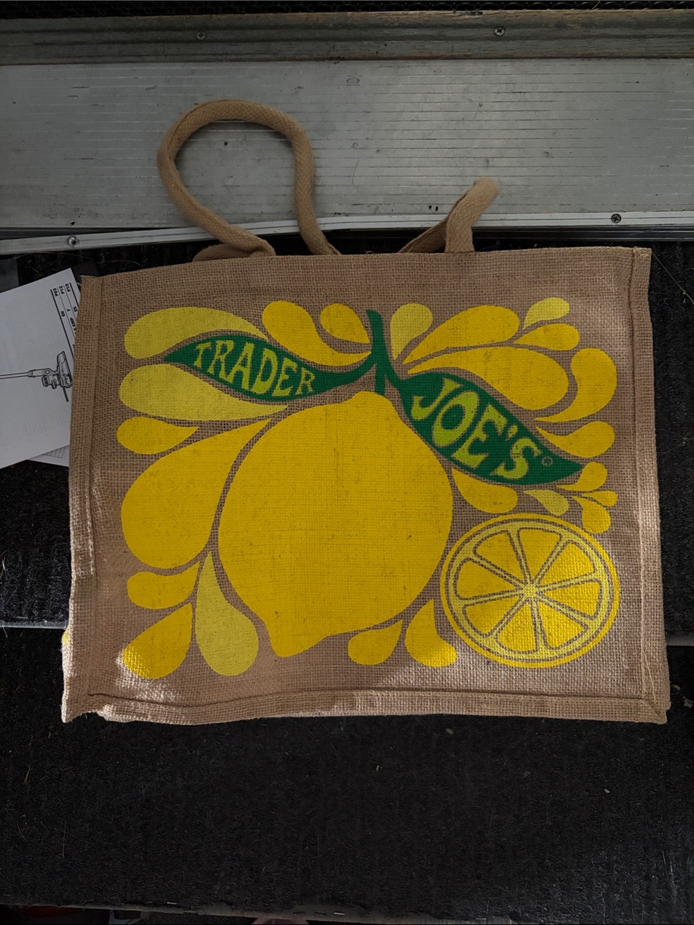 Trader Joes jute tote bag